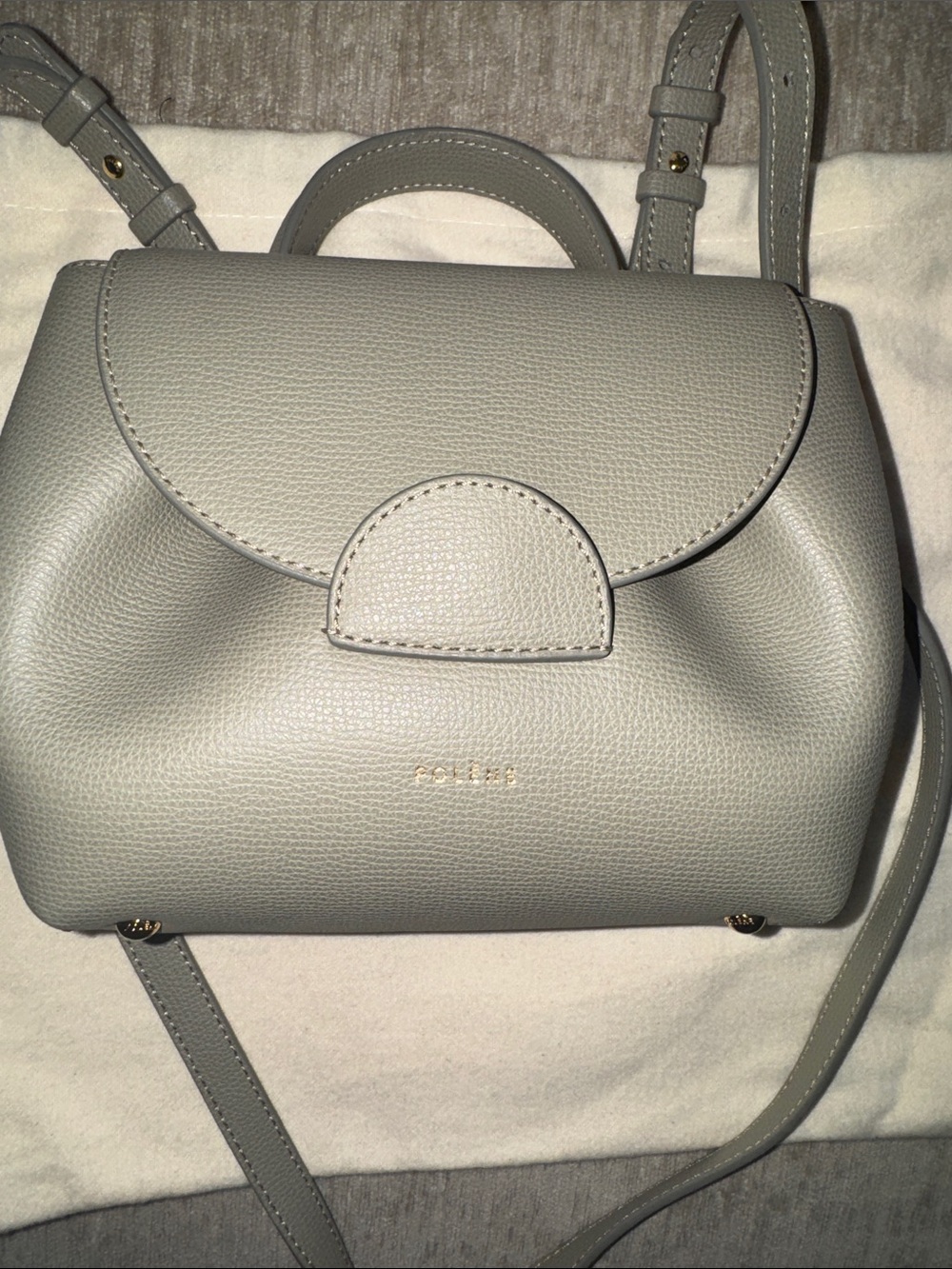 Polène Taupe Leather Olive Mini Satchel Nano with Top Handle - Picture 4 of 7
